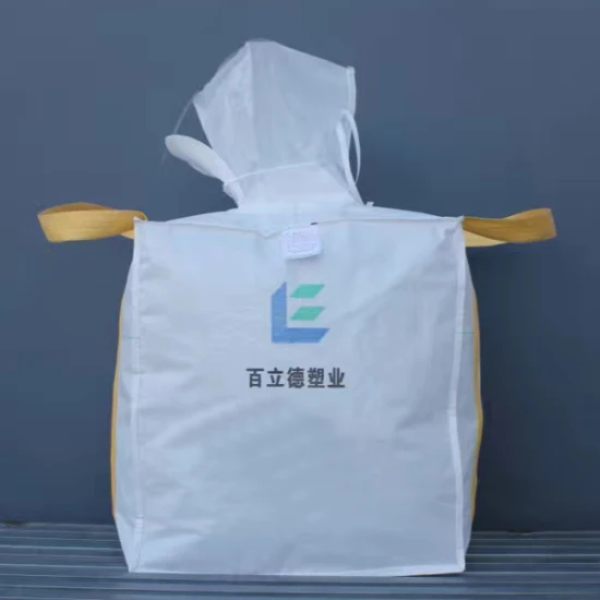 China Supplier Bulk Bag FIBC Baffles 1ton Jumbo Bag Conductive Super Sack Flat Bottom 4 Panels 1.5ton Big Bag