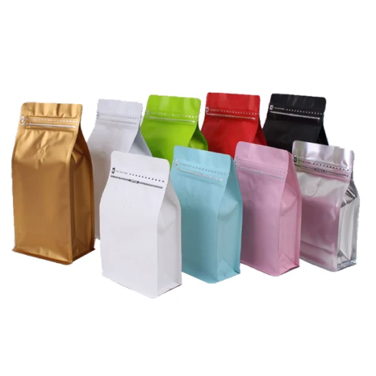 Custom Printed Matt Black Aluminum Foil 250g 500g 1kg Flat Bottom Coffee Packaging Bag with Valve