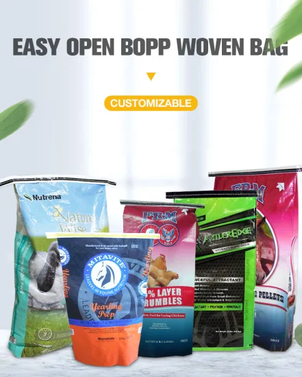 20kg Animal Feed PP Sacks Laminated PP Woven Packing Feed Bags
